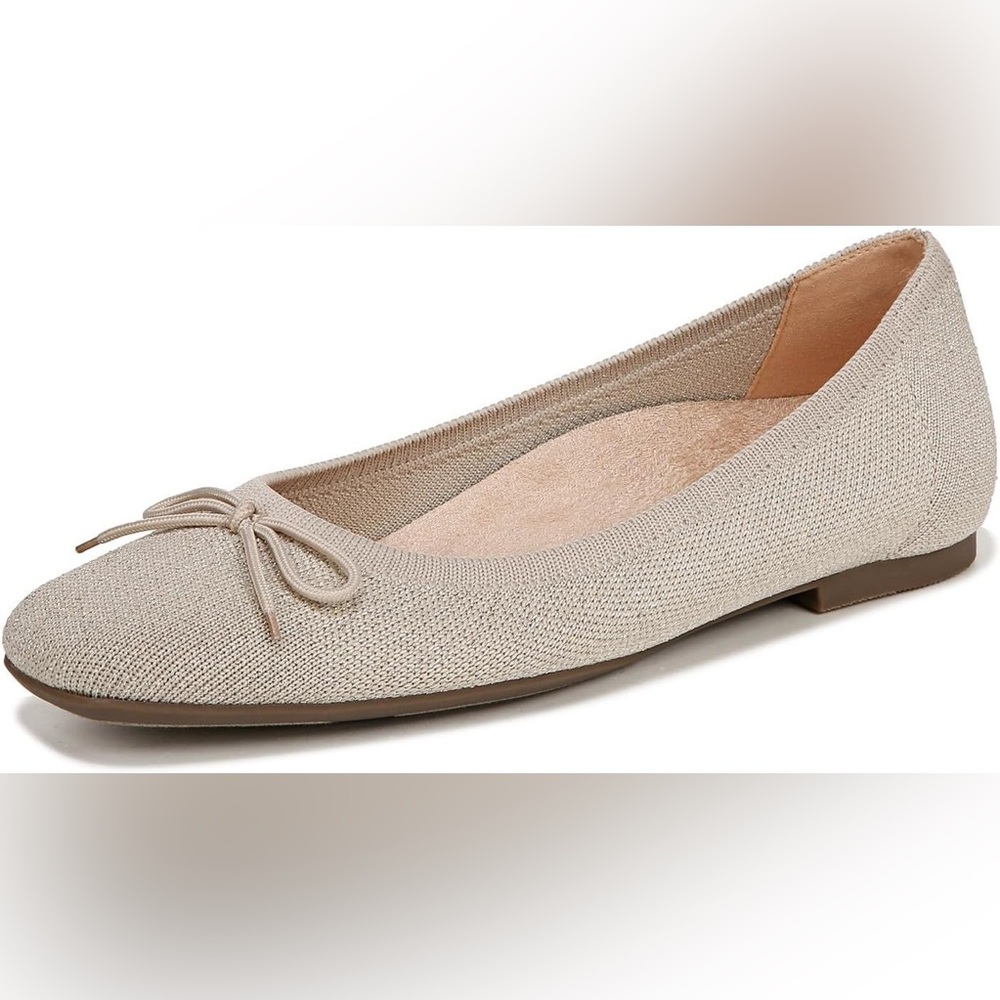 Vionic Klara Knit Women's Oatml Gold Knit Flats Sz 8 Like New